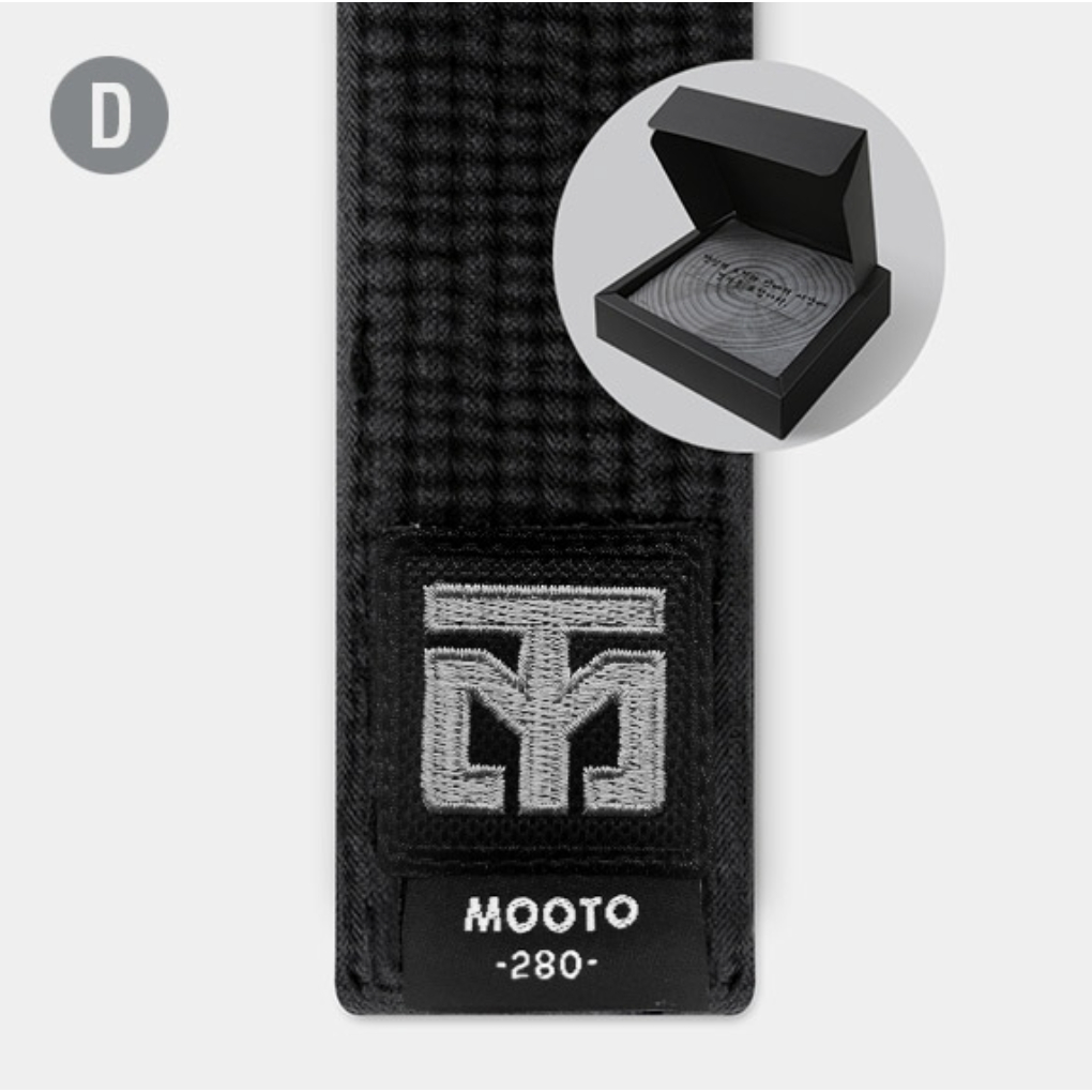 [Mooto] Moin Belt ศิลปะการต่อสู้ Mooin Taekwondo Black Belt  (4.5 ซม./ผ้าพันคู่)