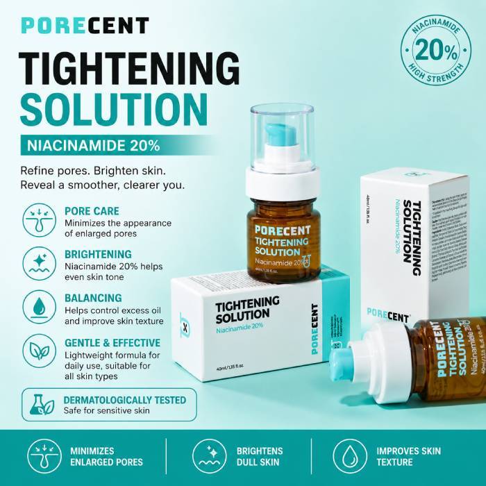 [Porecent] Tightening Solution 40ml / Niacinamide 20% / K-BEAUTY