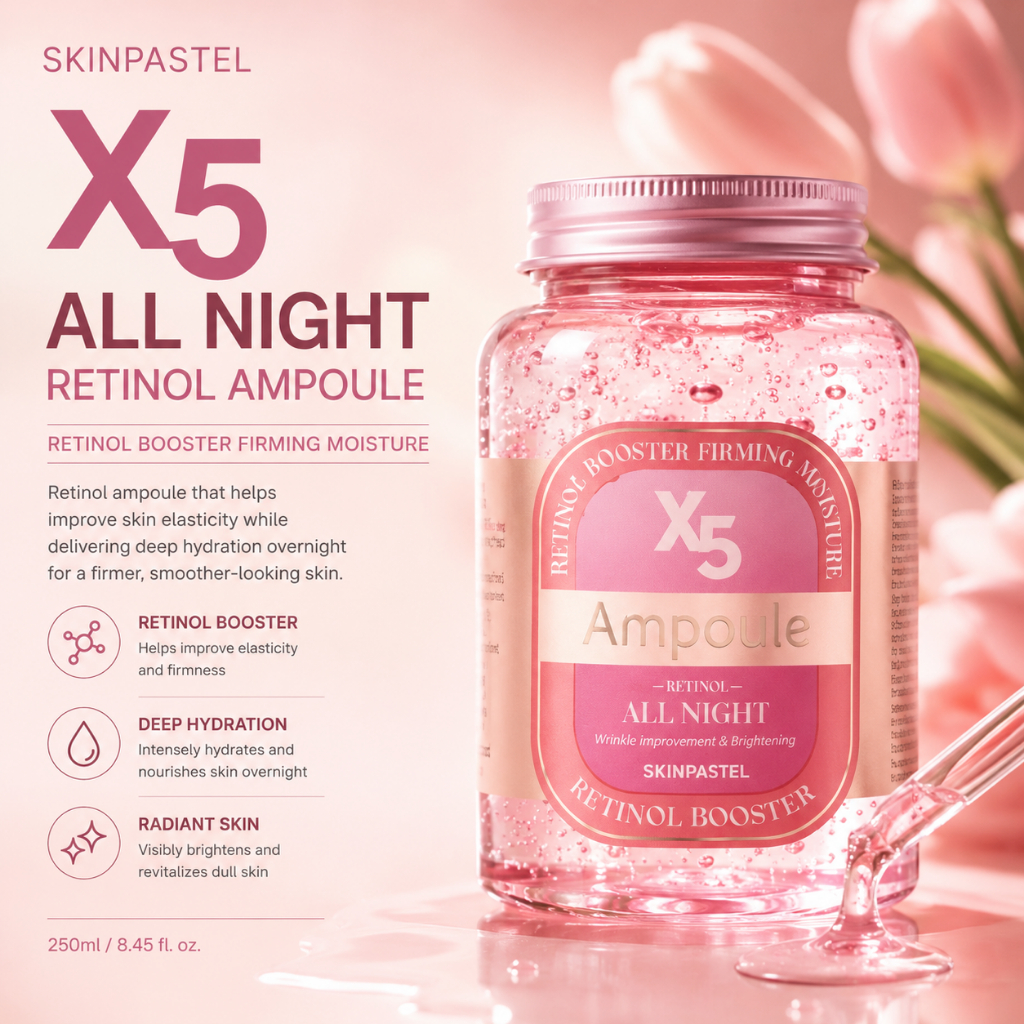 [SKINPASTEL] X5 All Night Retinol Ampoule 250ml Retinol Firming Hydrating Ampoule สกินแคร์เกาหลี