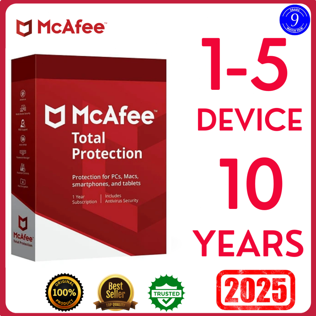 MCAFEE TOTAL PROTECTION 2026 -- เวอร์ชันล่าสุด 10 ปี (อ่านคําอธิบาย) สําหรับหน้าต่าง