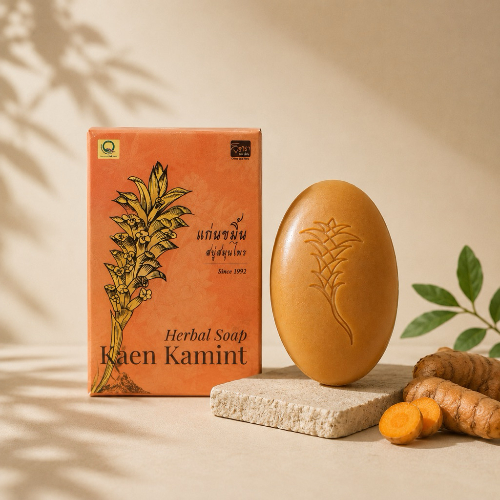 สบู่สมุนไพรแก่นขมิ้น  Kaen kamint herbal soap