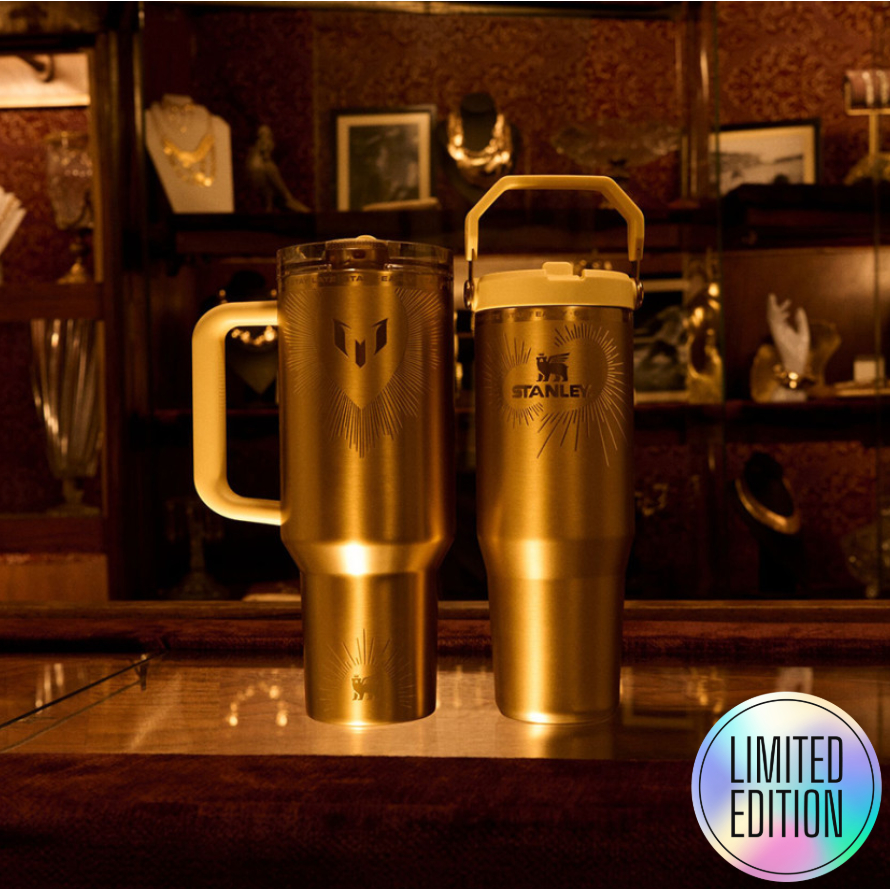 [Limited Edition] 2026.06 Messi x Stanley 1913 Gold Quencher Tumbler – Luxury Football Edition