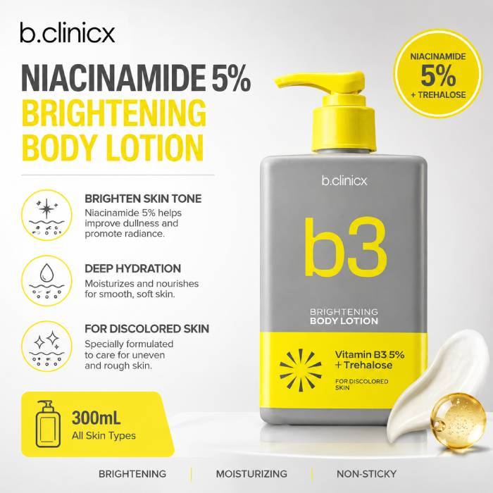 [B.Clinicx] Niacinamide 5% Brightening Body Lotion 300mL/ K-BEAUTY