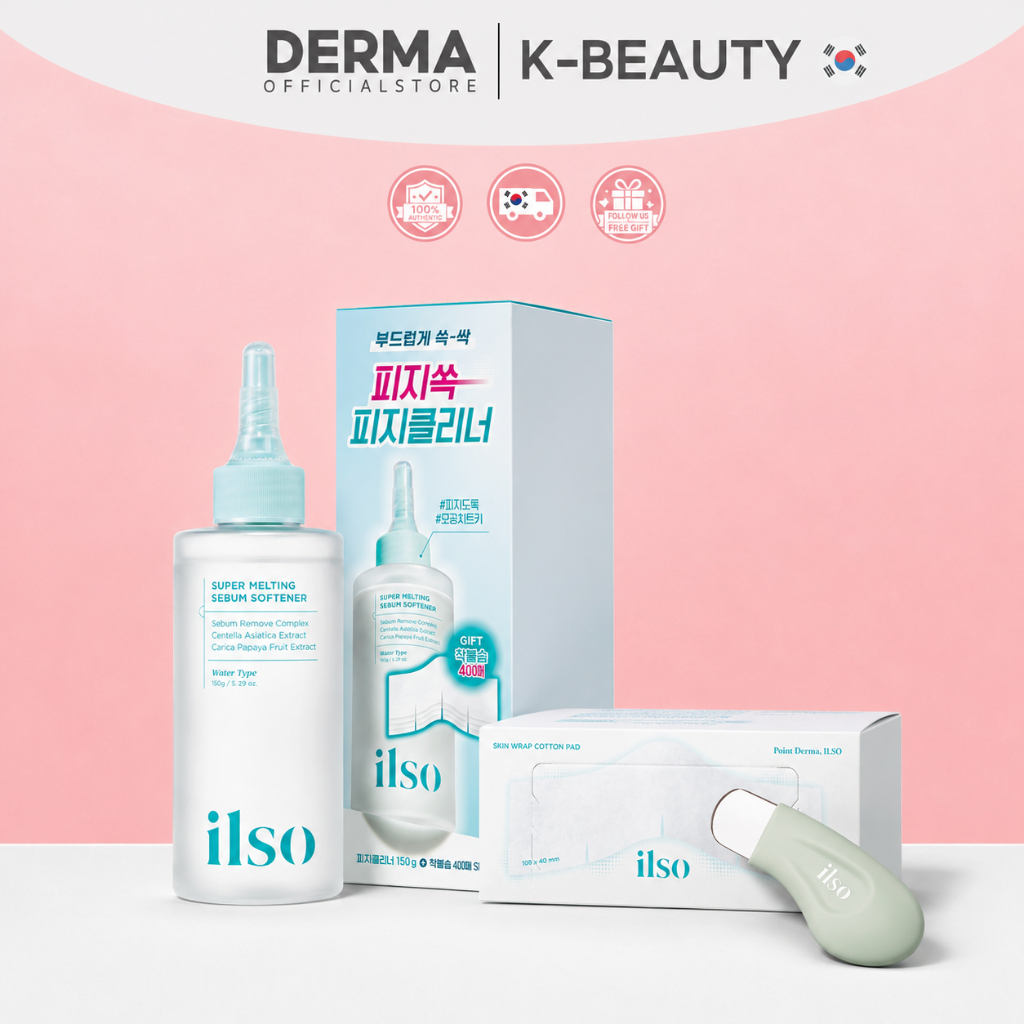 ILSO Blackhead Remover&Pore Care Bundle–Super Melting Sebum Softener+สําลี+ดีพคลีนมาสเตอร์