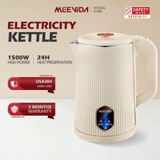 MEEVIDA 1.8L Electric Kettles Boiler Heater,Hot Water Kettle with Auto Shut-Off and Boil Dry Protection Large capacity