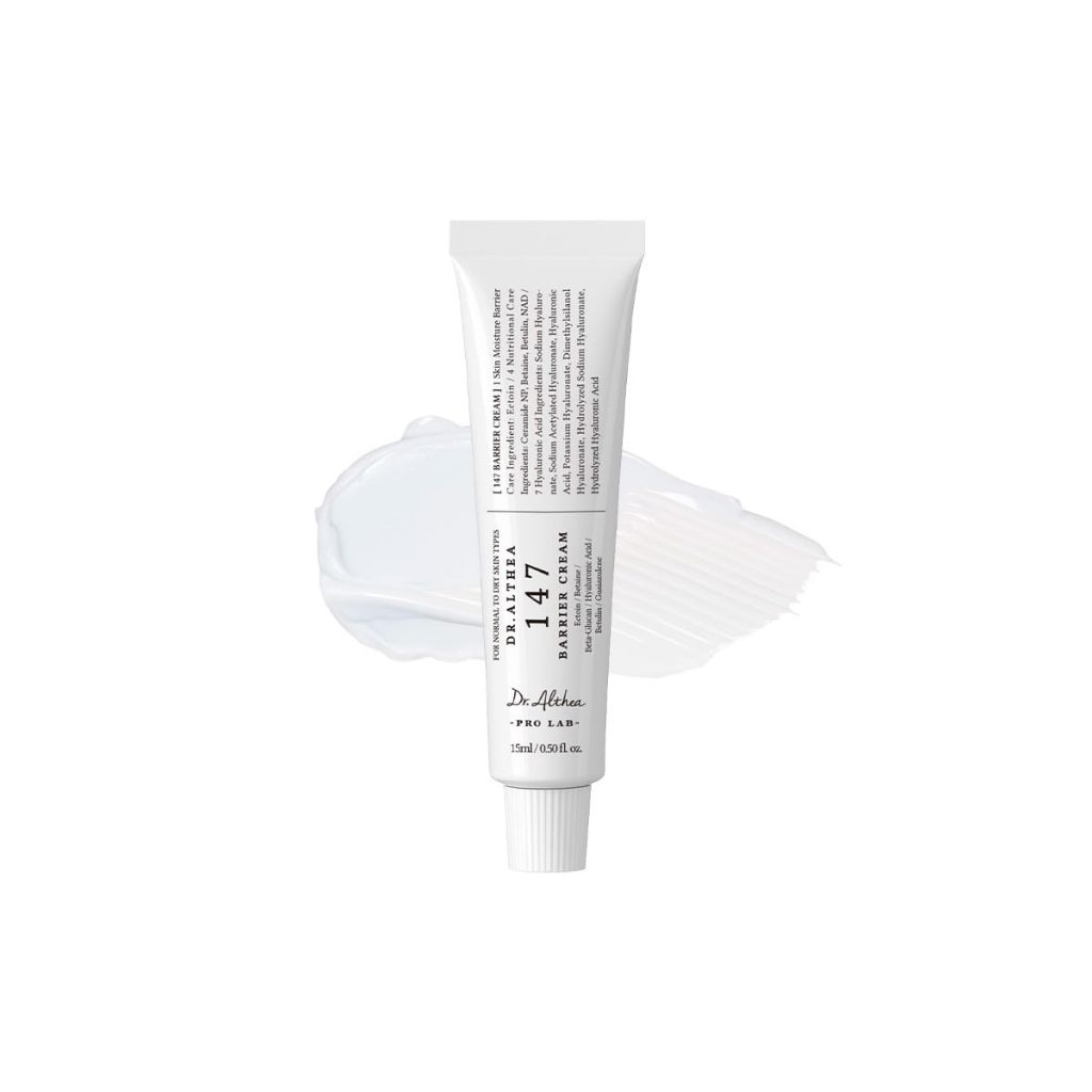Dr.Althea 147 Barrier Cream 15ml | เดลี่ สกิน แบริเออร์ แคร์ | ฟันล แอคเน่ เซฟ | ให้ความชุ่มชื่นล้ําลึกด้วยกรดไฮยาลูโรนิกและเซราไมด์