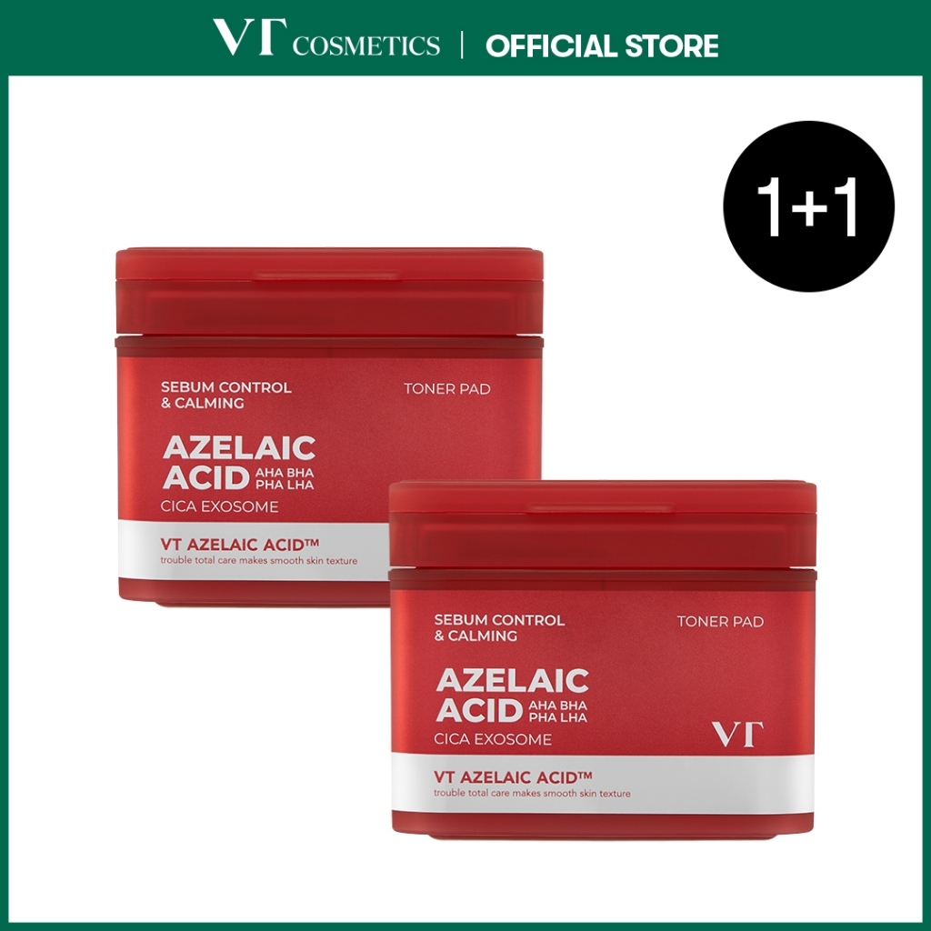 [VT] AZ Care Toner Pad (60EA) พร้อม Azelaic Acid & AHA/BHA/PHA/LHA ผลัดเซลล์ผิวอ่อนโยน [Official Flagship]