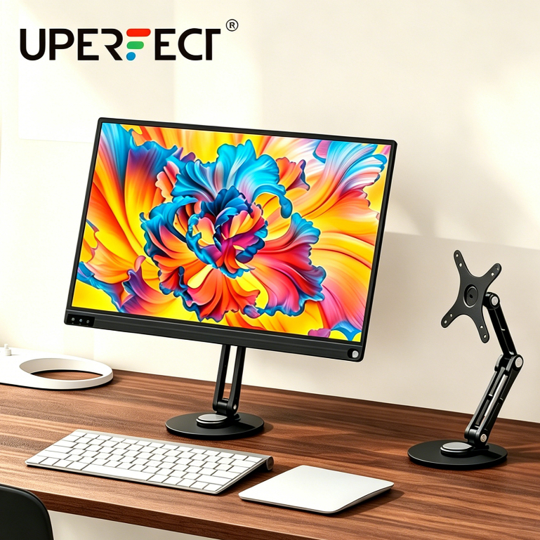 UPERFECT UStand - Monitor VESA Mount Desk Stand พับหมุนได้พร้อมสกรู M3/M4*75MM ปรับได้ 12-19 นิ้ว Monitor