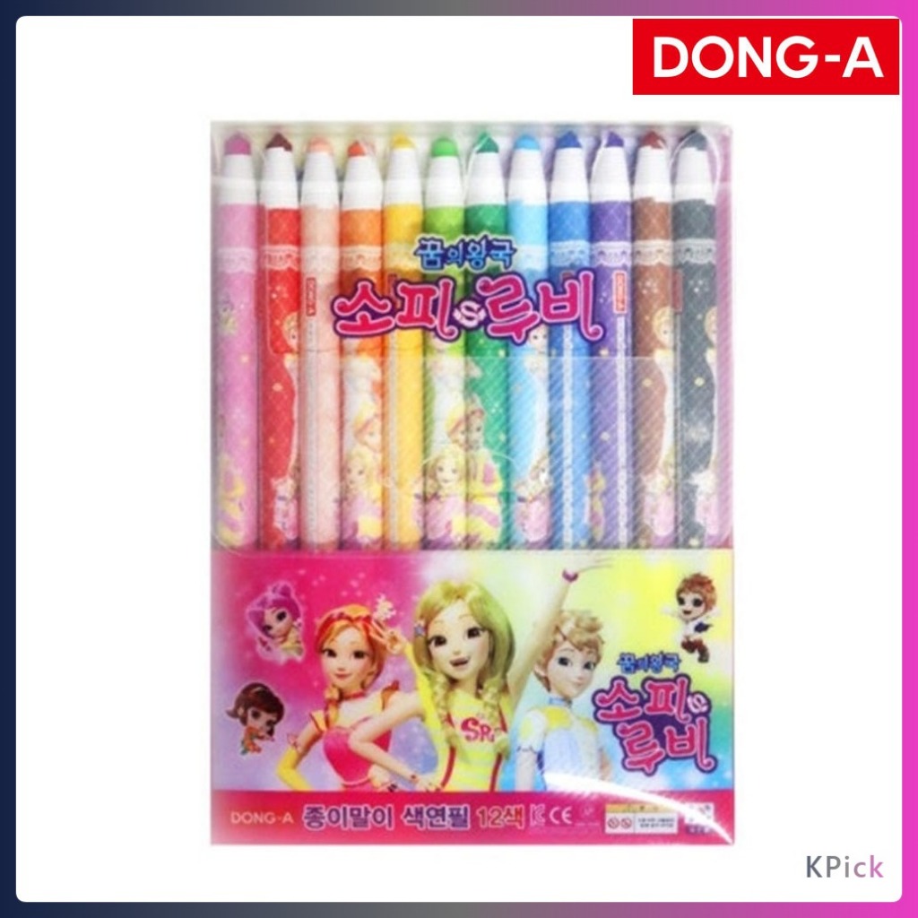 ANTI-BREAK KOREAN DONG-A SofyRuby Premium Paper Wrap ดินสอสี 12 สีชุดเครื่องเขียนโรงเรียนของขวัญ