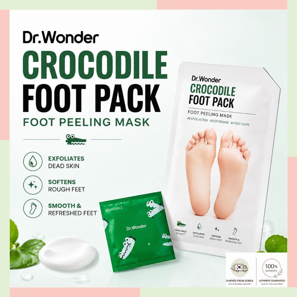 Dr.Wonder จระเข้ Foot Pack Foot Peeling Mask Exfoliating Foot Care Heel Care Home Spa Treatment