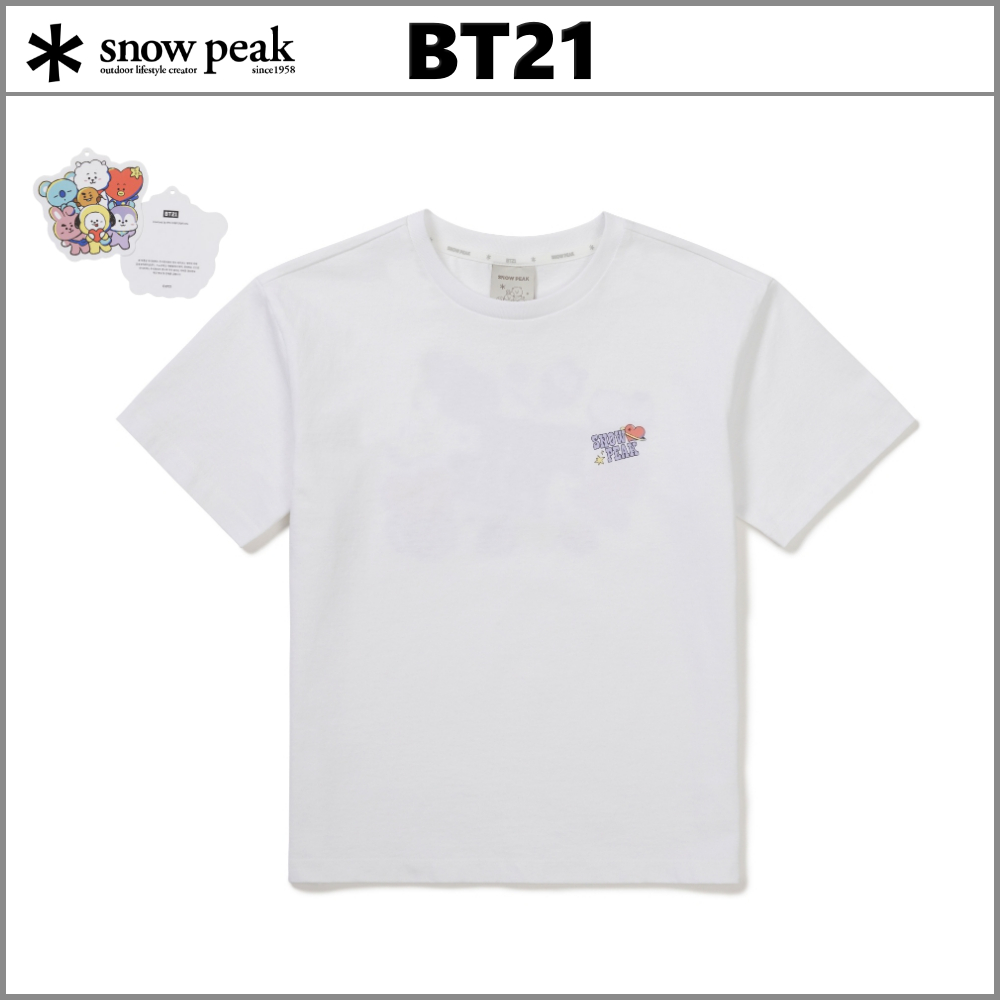 SNOW PEAK BT21 Junior Graphic Short Sleeve T Shirt Casual Summer Infant Tee White