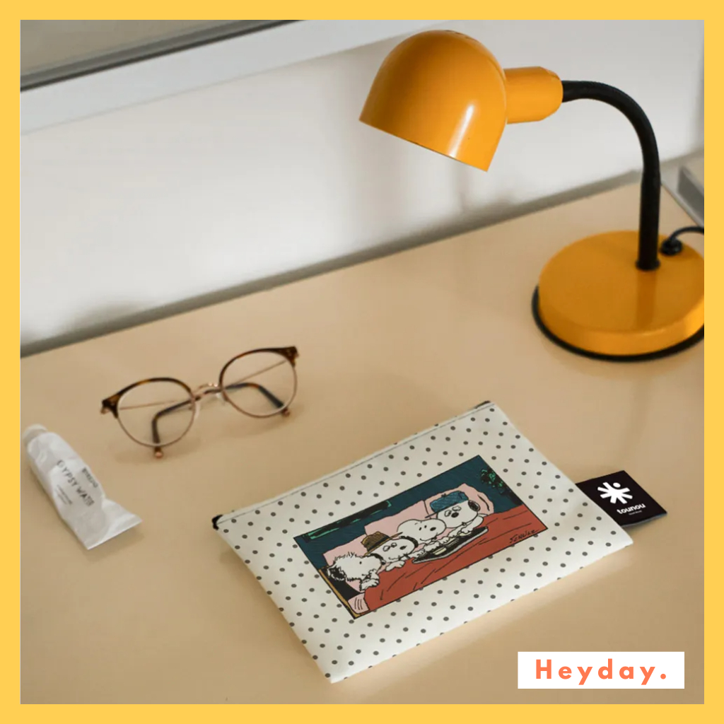 [Tounou] Snoopy & His Siblings Cozy Time Zipper Pouch l Mini Storage Bag Korea Made l Multi-Purpose 