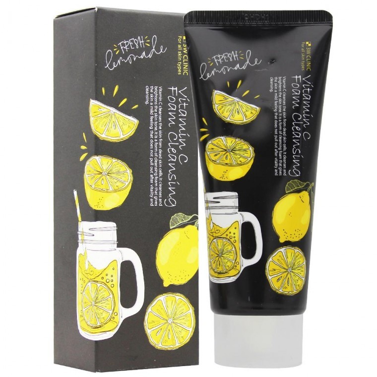 3W CLINIC 3W CLINICVitamin C Foam Cleanser 100ml Refreshing Facial Cleanser สําหรับผิวดูหมองคล้ําและ