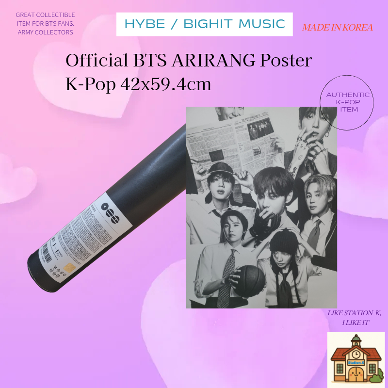 BTS ARIRANG โปสเตอร์อย่างเป็นทางการ HYBE BIGHIT เพลง K-Pop เกาหลี 42x59.4 ซม.