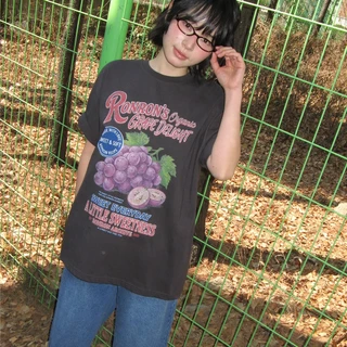 [RONRON] Vintage Grape Over Fit T Shirt / 3colors