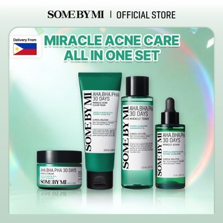 [Acne Set] SOME BY MI OFFICIAL AHA-BHA-PHA 30 Days Miracle Acne Set (Toner, Serum, Cream, Acne Foam)