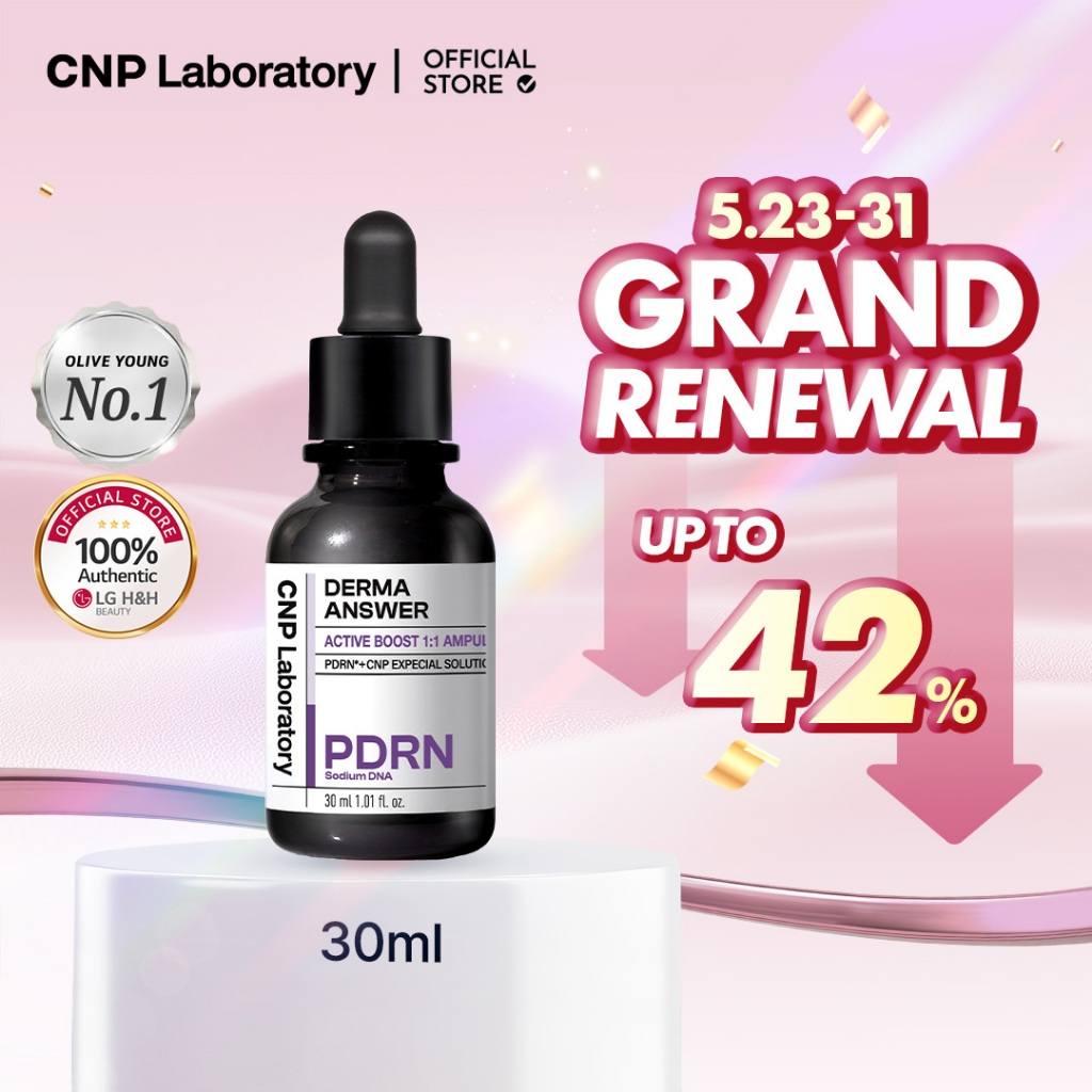 (แท้✅/พร้อมส่ง)CNP Derma+ Active Boost PDRN Ampoule 15ml/30ml | เซรั่มบำรุงผิวหน้า ผิวชุ่มชื้นเด้ง ฟื้นฟู เพิ่มความยืดหยุ่น ผิวกระจ่างใส | LG BEAUTY