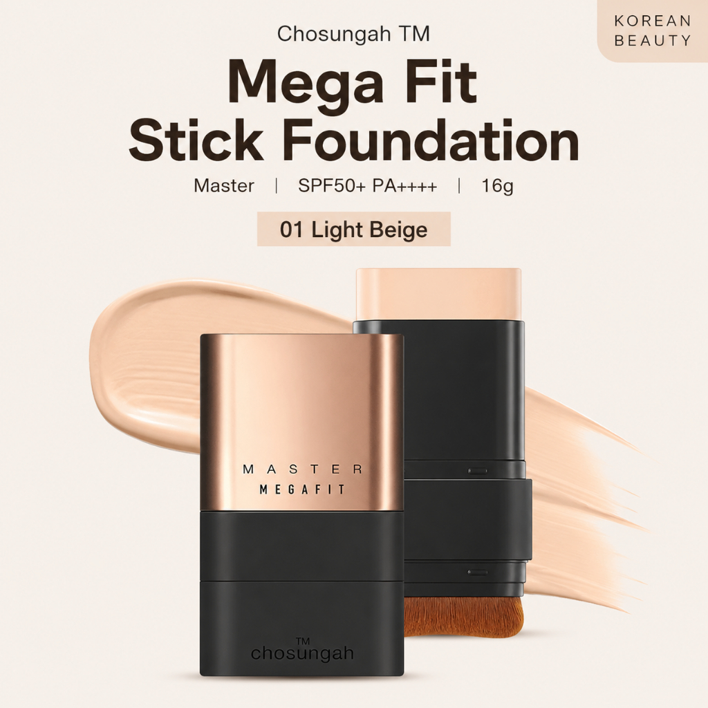 Chosungah TM Mega Fit Stick Foundation Master SPF50+ PA++++ 16g 01 Light Beige