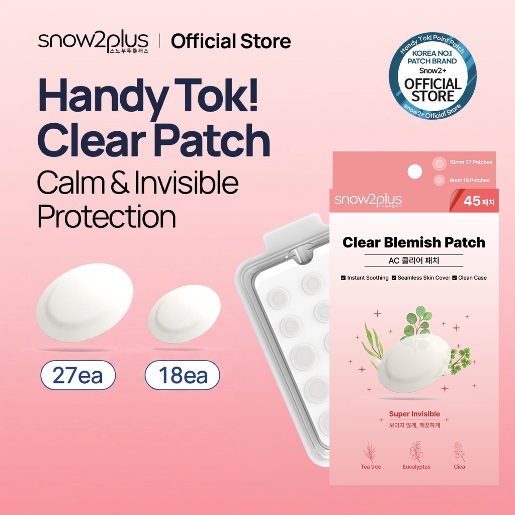 [Snow2+ Official] Handy Tok! Clear Patch / Acne Whitening Recovery Patch / Korea Acne Care Package / Pimple Patch (45 แผ่น)