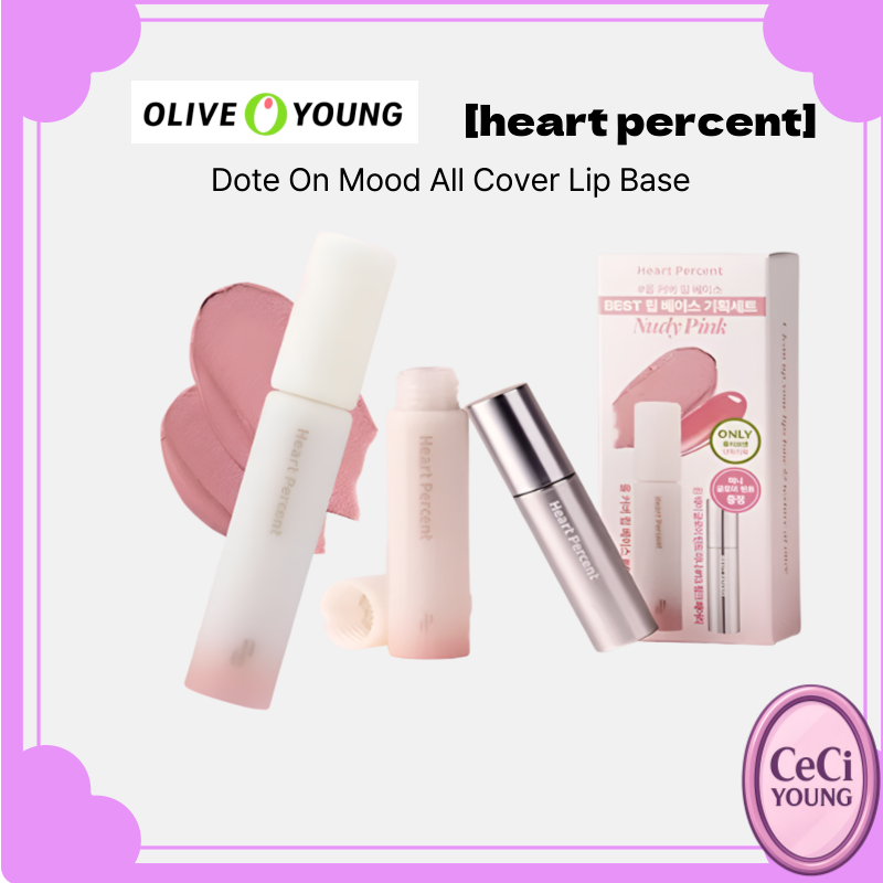 [Heart Percent ] Dote On Mood All Cover Lip Base (9 สี)/ Korean Lip Base / Long-lasting Color / ของแ