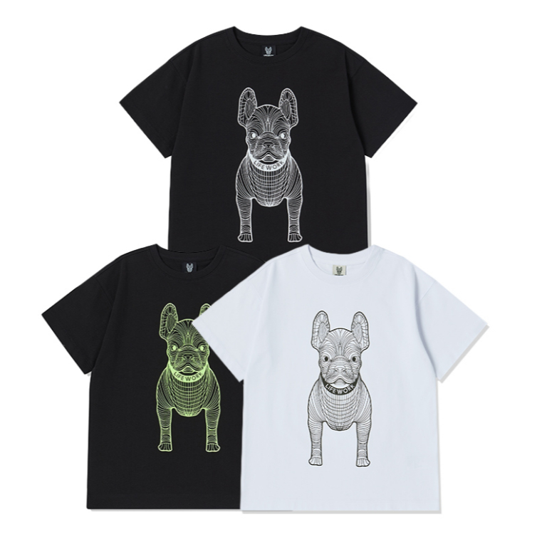LIFEWORK KOREA Kids Big Radog Cotton เสื้อยืดแขนสั้น Oversize Casual แฟชั่นเกาหลี Lk265TS590 6585805