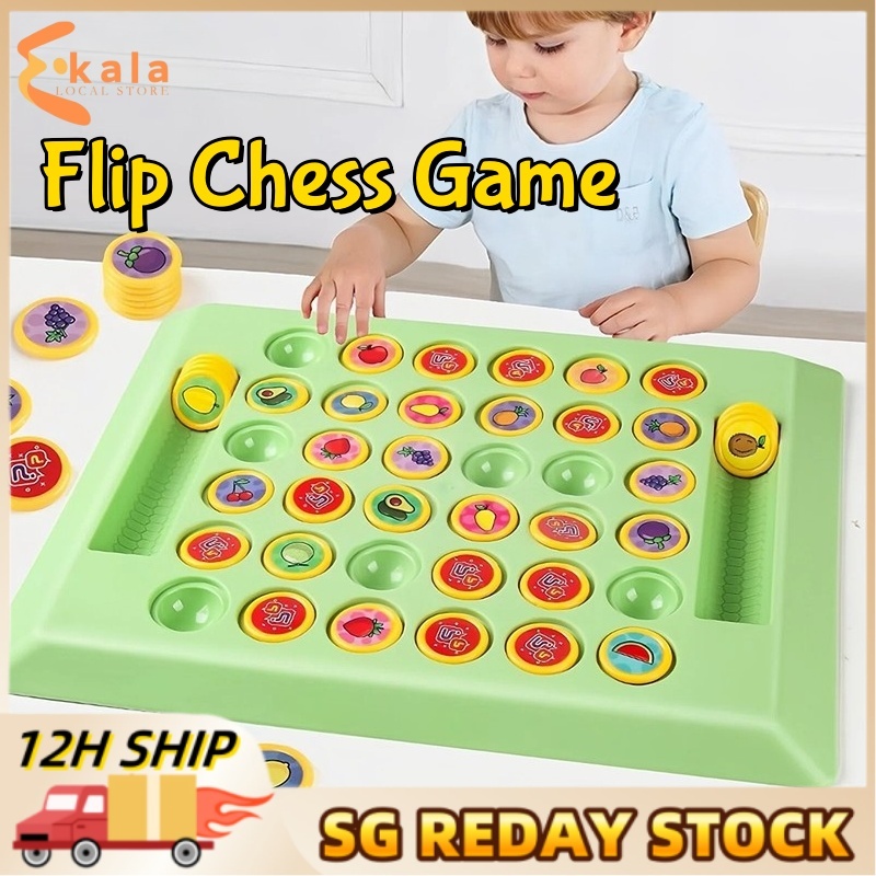 SGKids Flip Chess Game Parent Child Interactive Board Game Memory Chess Game สําหรับโรงเรียนอนุบาล