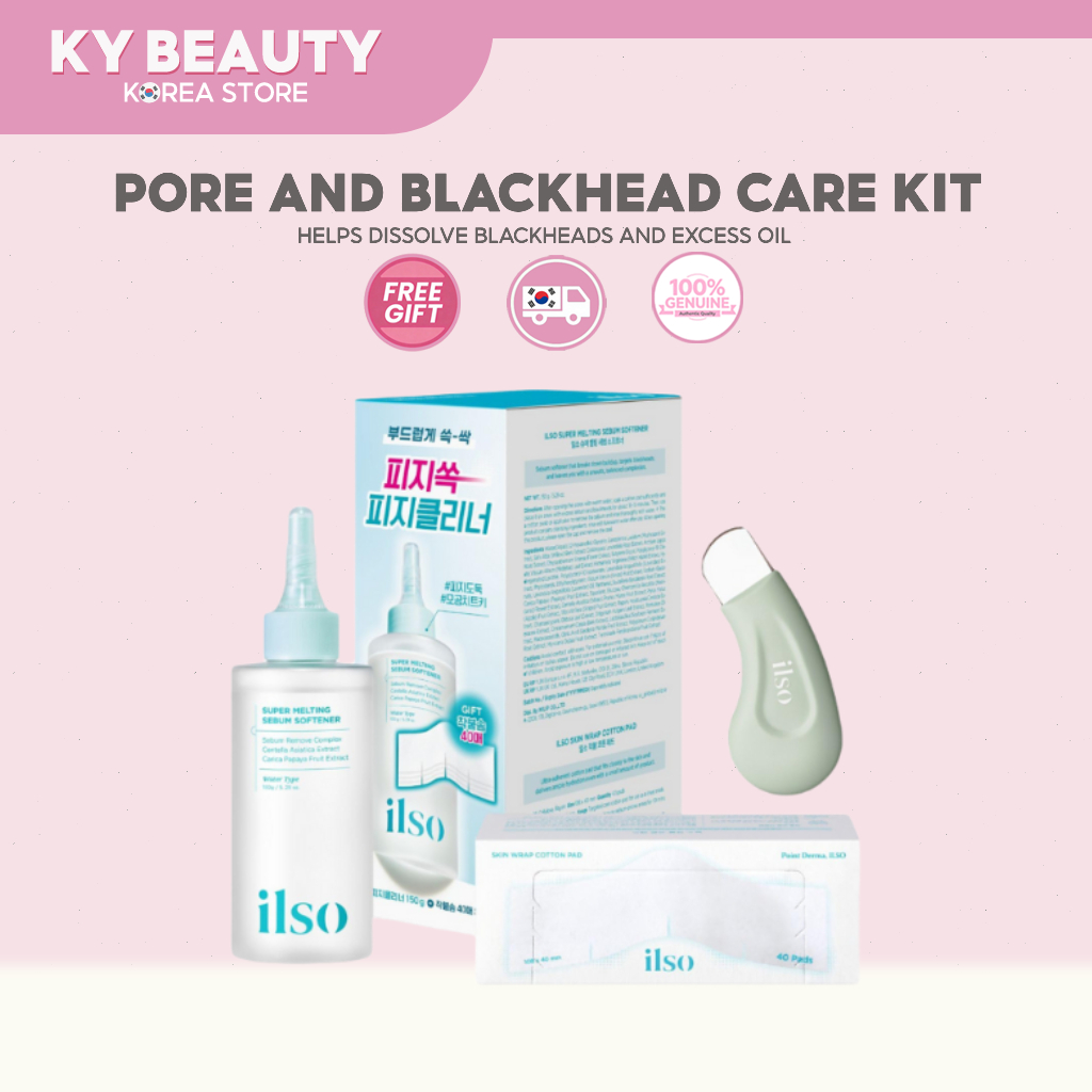 Ilso Pore and Blackhead Care Kit - ชุดน้ํายาปรับผ้านุ่ม Sebum, เครื่องกําจัดสิวหัวดํา