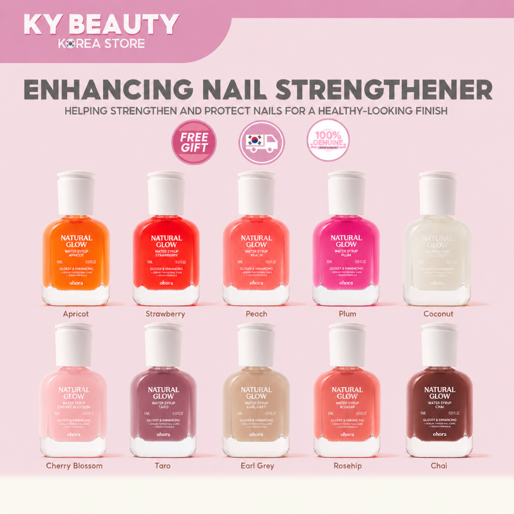 OHORA Natural Glow Glossy & Enhancing Nail Strengthener 15ml10 เฉดสี