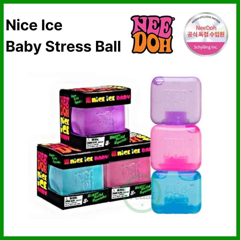 [NeeDoh] Nice Ice Baby Stress Ball | สกุชชี่ สไลม์นุ่มนิ่ม | ของเล่นอยู่ไม่สุขสําหรับบรรเทาความเครียด | สงบเงียบประสาทสัมผัสเล่น | ลูกบอลป้องกันความเครียดแบบพกพาสําหรับเด็กและผู้ใหญ่