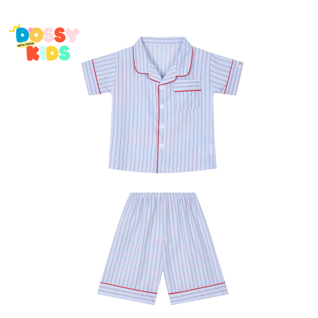 [เกาหลี]Dossie Silk Fit Chloe Short Sleeve Kids Pajama Set