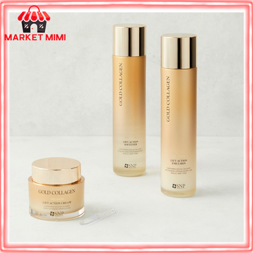 SNP Premium Gold Collagen Special Set 350ml (Softener 150ml + อิมัลชั่น 150ml + ครีม 50ml) | โกลด์ แ