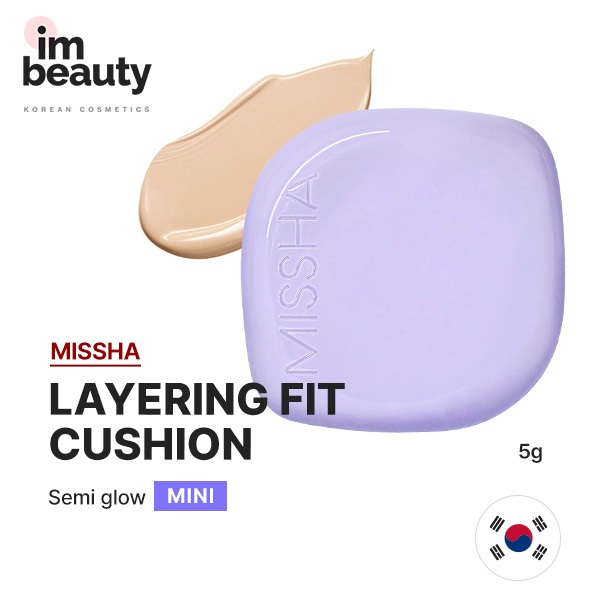 [MISSHA] Layering Fit Cushion Semi Glow Mini 5g - Long Lasting & Radiant Glow