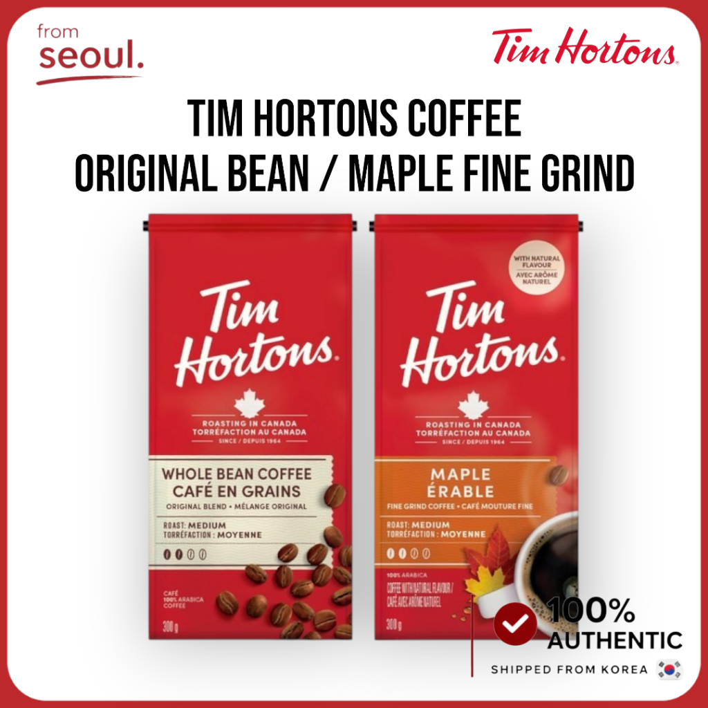 Tim Hortons Coffee Original Whole Bean/Maple Fine Grind 300g | เมล็ดกาแฟ กาแฟบด
