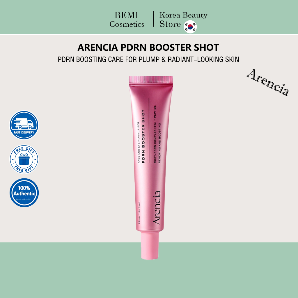 ARENCIA PDRN Booster Shot 30ml Rose PDRN Peptide Moisturizer รีไวทัลไลซิ่ง สกิน บูสเตอร์