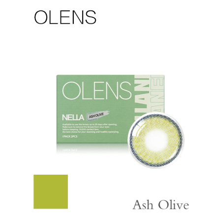 OLENS NELLA 3COLORS ASH OLIVE คอนแทคเลนส์ 2P 1 เดือน