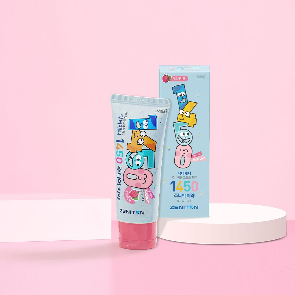 เซนิตัน ดร. Zenni 1450 Junior ยาสีฟัน Raspberry Flavour 60g 1pc Kids High Fluoride Anti-Cavity Tooth