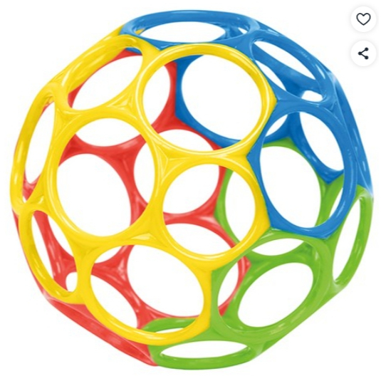 【Oball】 ลูกบอลของเล่นเด็กทารก Original Classic Baby Grip Ball - สีสุ่ม (1 ชิ้น) | น้ำหนักเบา เสริมพั