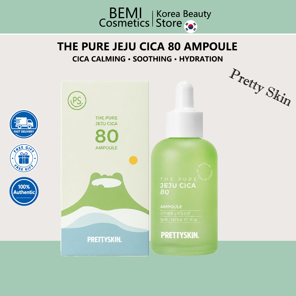 [PRETTYSKIN] Jeju Cica Centella Ampoule 50ml | คาล์มมิ่ง แคร์ | มอยซ์เจอร์บาลานซ์ | โกลว์เพื่อสุขภาพ