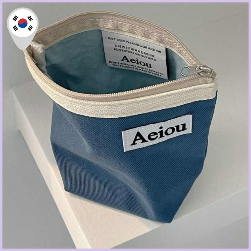 [AeioU] Basic Pouch M Size - Evening Sky Blue, Stylish Daily Organizer, กระเป๋าเดินทางขนาดกะทัดรัดสํ