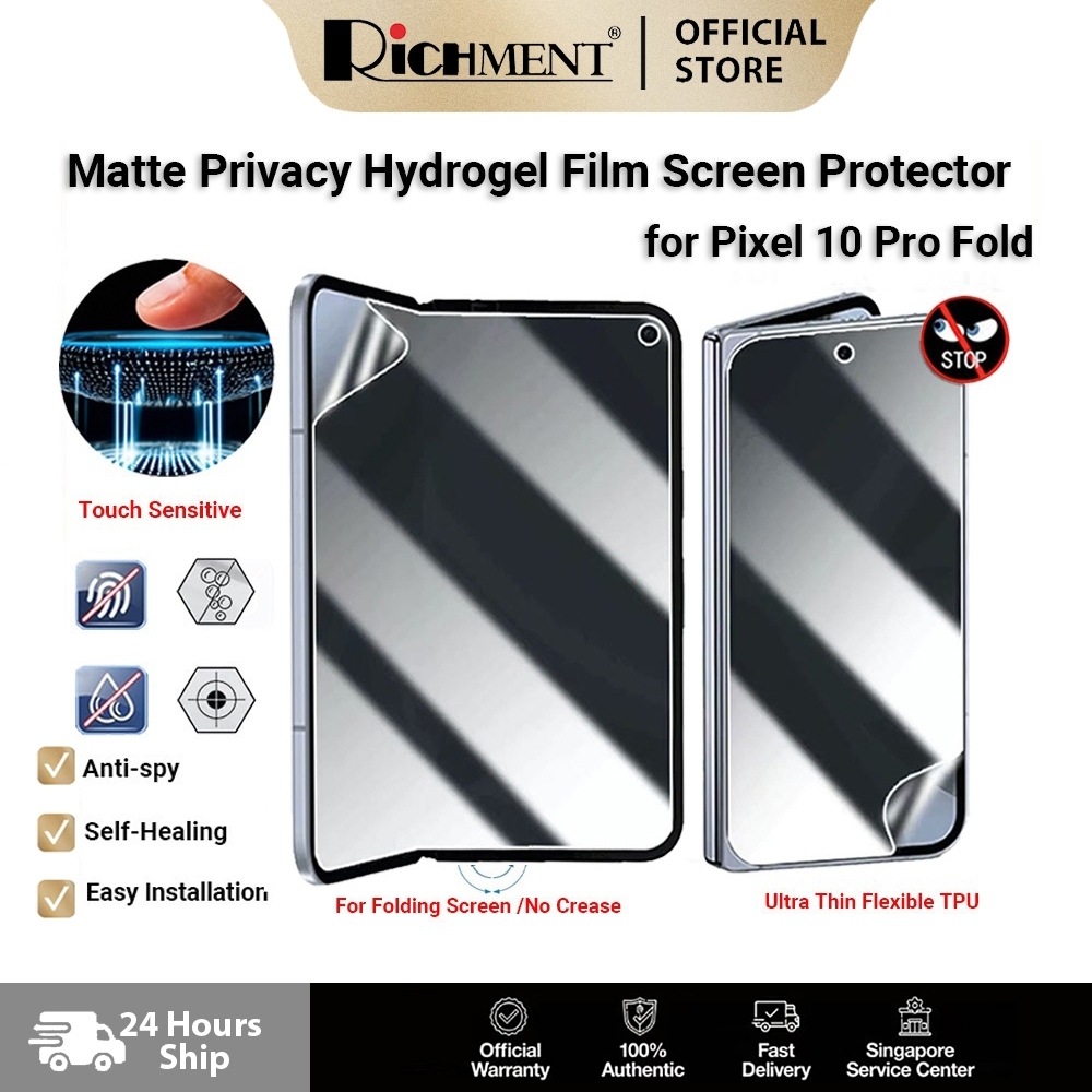 SG ยี่ห้อ RICHMENT Matte Privacy Hydrogel Screen Protector สําหรับ Google Pixel 9 Pro พับ / 10 Pro พ