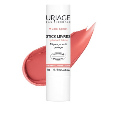 Uriage Stick Lèvres Colored Lip Balm Coral Sorbet 4g Moisturizing Tinted Lip Balm Daily Lip Care สํา