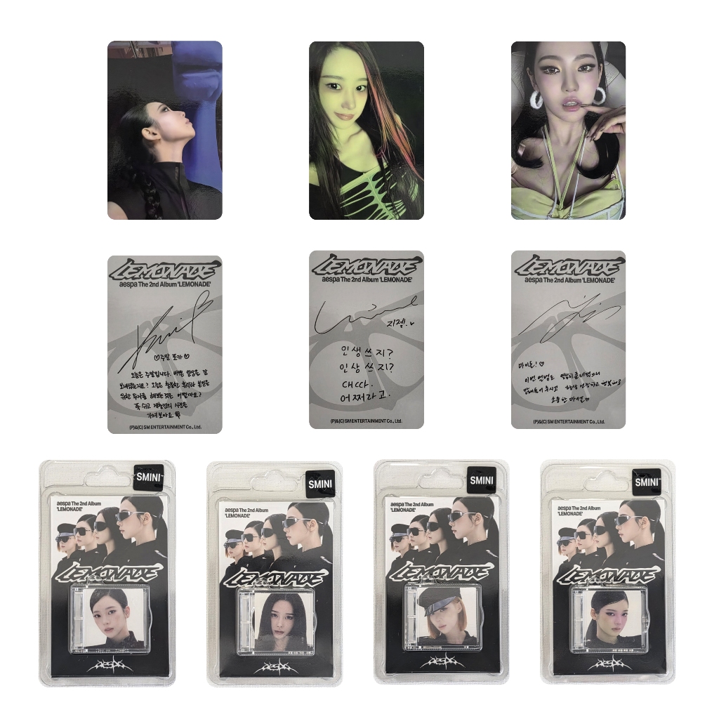 Aespa 2nd Album Lemonade Smini Ver. พวงกุญแจ Photocard อย่างเป็นทางการ+Smini