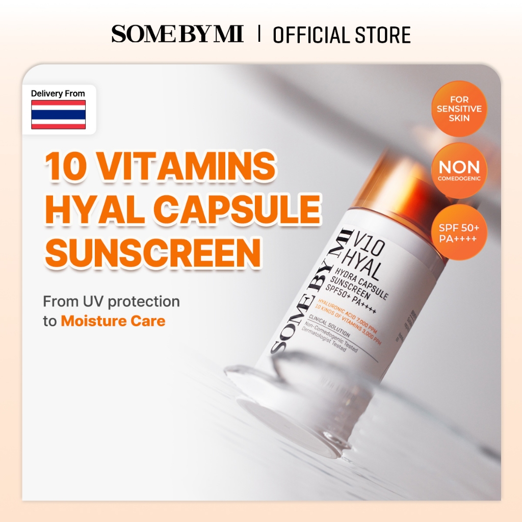 SOME BY MI V10 Hyal Hydra Capsule Sunscreen [40ml], ปกป้องผิวจากแสงแดด, ดูแลผิวจากความเสียหายจากแสงแดด