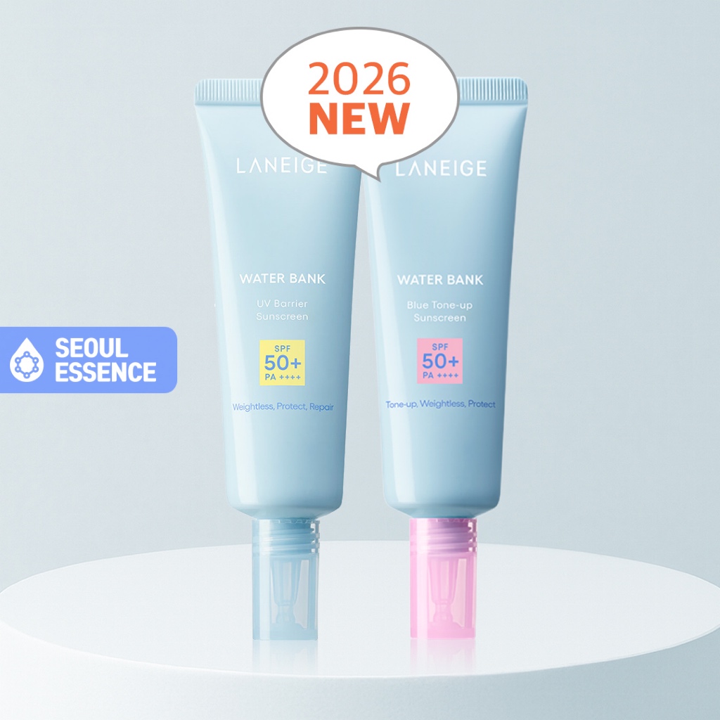LANEIGE Water Bank UV Barrier / Blue Tone-up Sunscreen SPF50+ PA++++ - Weightless, Protect, Repair (Sun Block, Sun Cream)