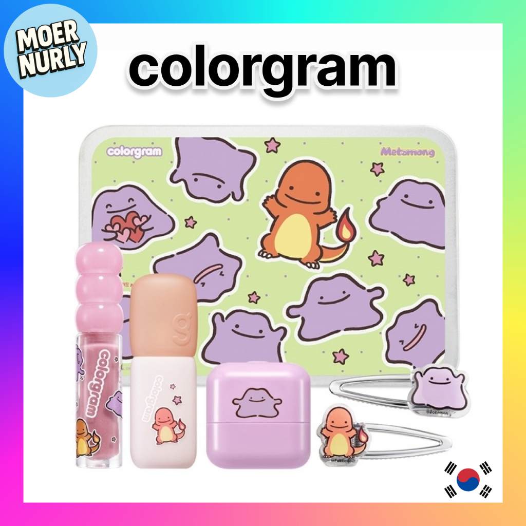 [COLORGRAM] Pokémon Edition Nudy Blur Tint Ditto Set | ชุดแต่งหน้า Lip Tint Highlighter | ชุดของขวัญ