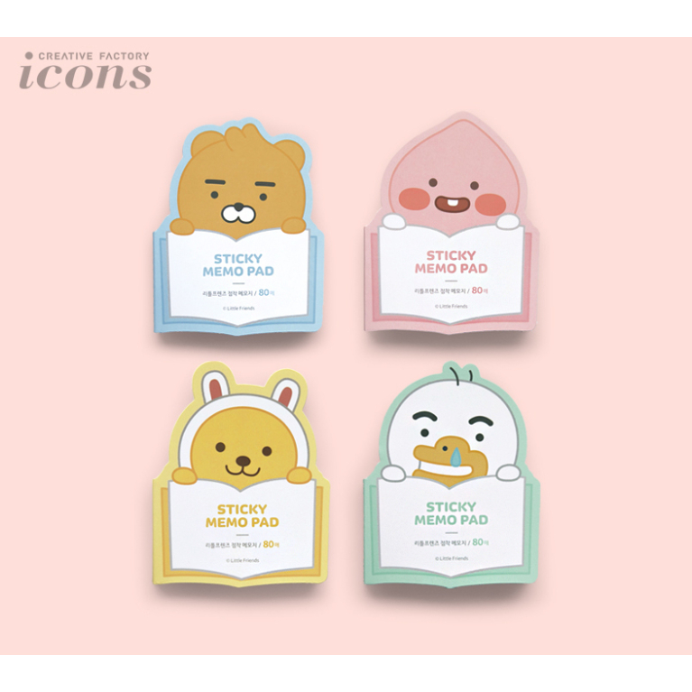 [Kakao Friends] Kakao Character Shape Memo Pad / Ryan, Apeach