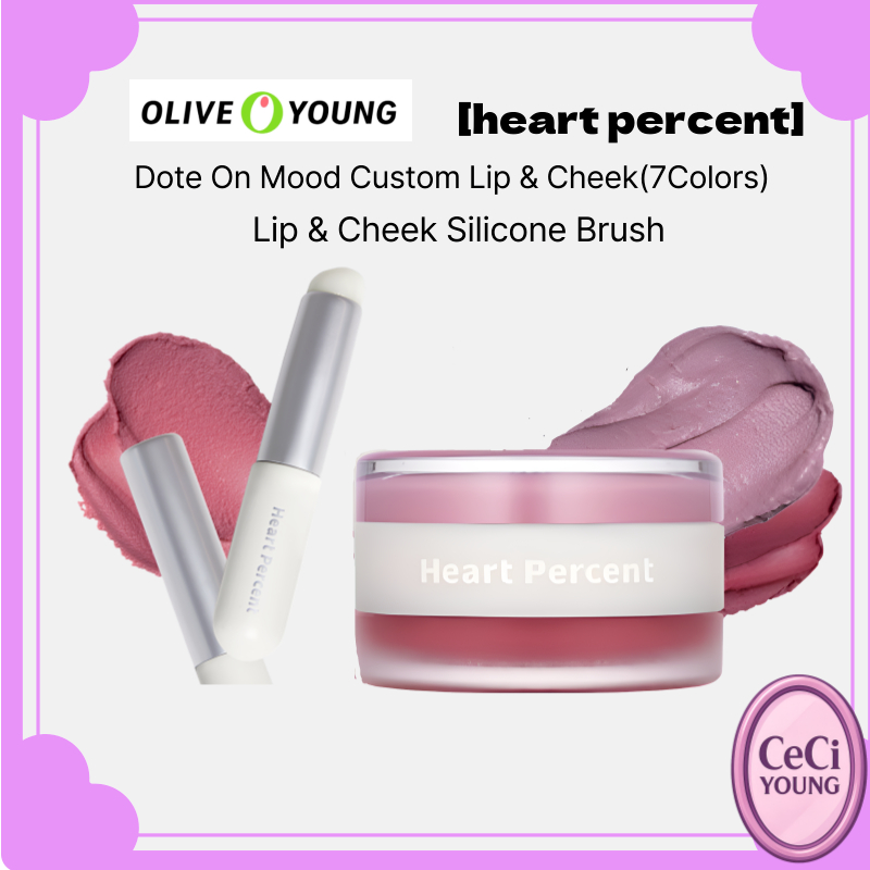 [Heart Percent ]Dote On Mood Custom Lip & Cheek(7Colors) /Lip & Cheek Silicone Brush / Korean Lip & 