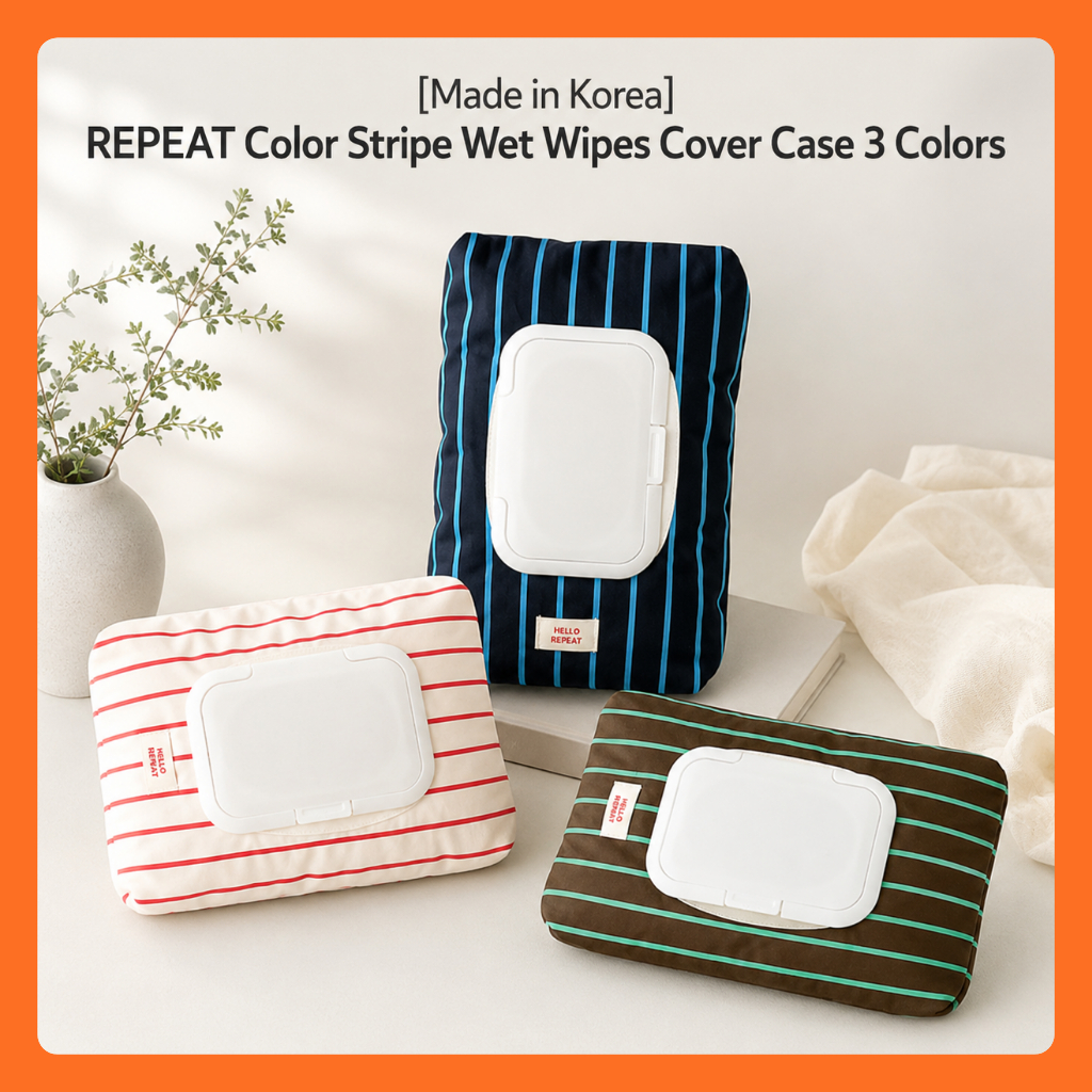 [ผลิตในเกาหลี] REPEAT Color Stripe Wet Wipes Cover Case 3 สี / Wet Wipes Holder