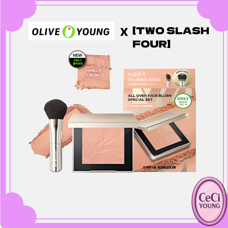 [TWO SLASH FOUR] All Over Face Blush (10 สี)/ NEW Vanilla Crush (+แปรง) /แป้งเกาหลี Blusher