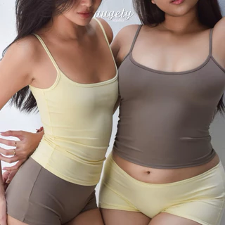 [สีใหม่] Augety Studio MIRA TOP เสื้อเชิ้ตทูพีซพื้นฐานเอวยางยืดคุณภาพสูง